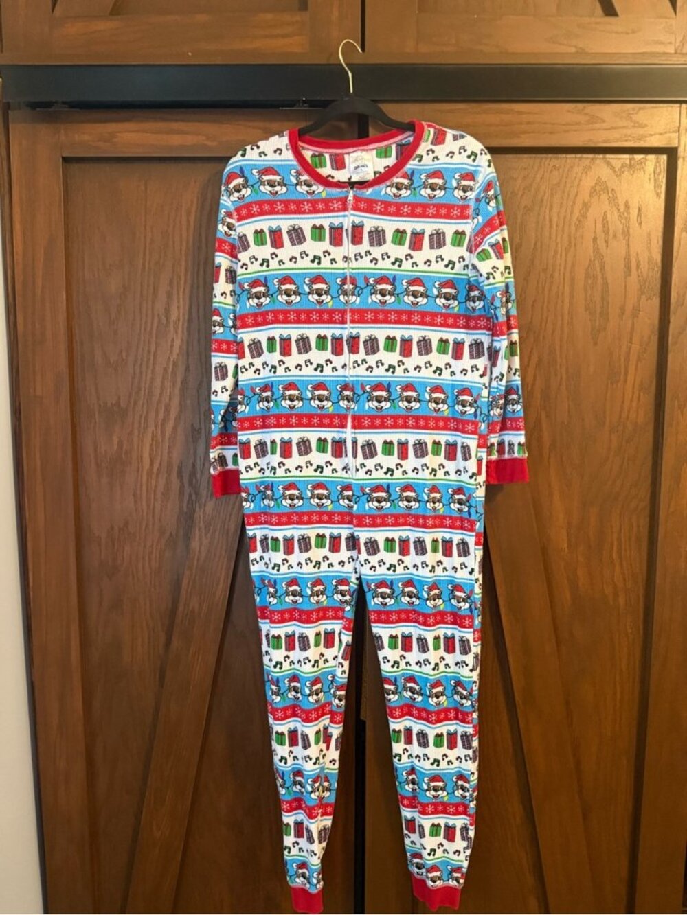 Buc-ee's Christmas One-Piece Union Suit Thermal Party Beaver Pajamas